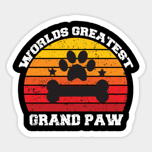 Grandpaw Worlds Greatest Grand Paw Funny Dogs Tee Sticker